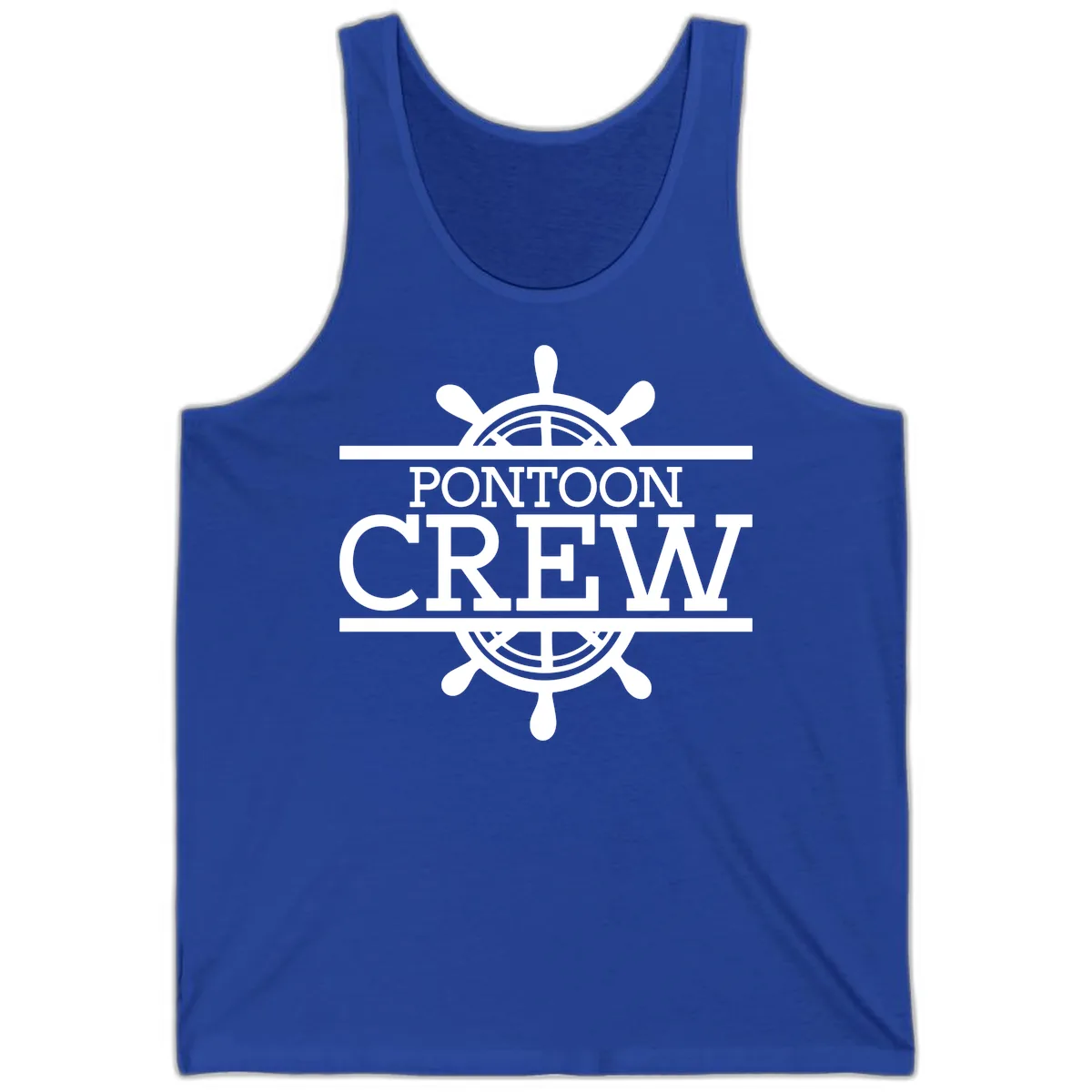 Pontoon Crew Nautical Helm Design Tank in True Royal