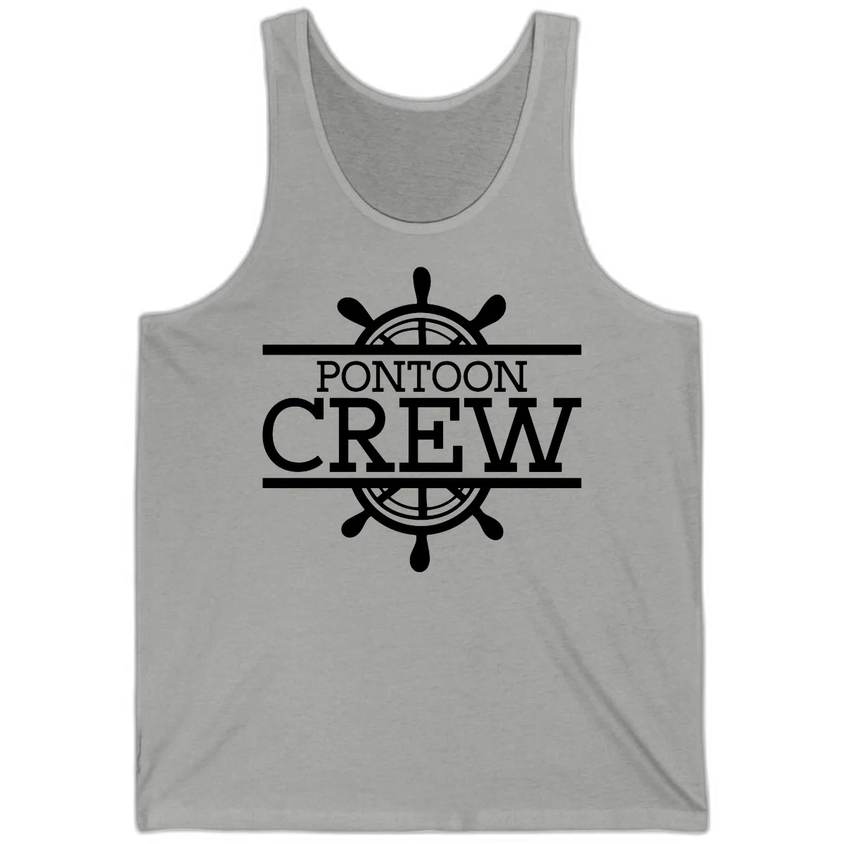Pontoon Crew Nautical Helm Design Tank in Athletic Heather