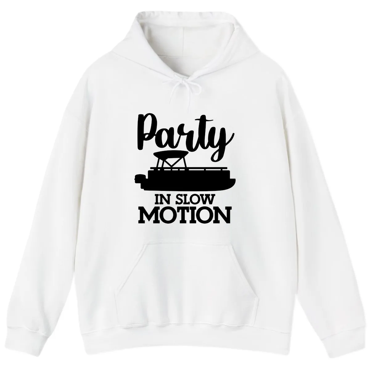 Party In Slow Motion Pontoon Life Hoodie in White