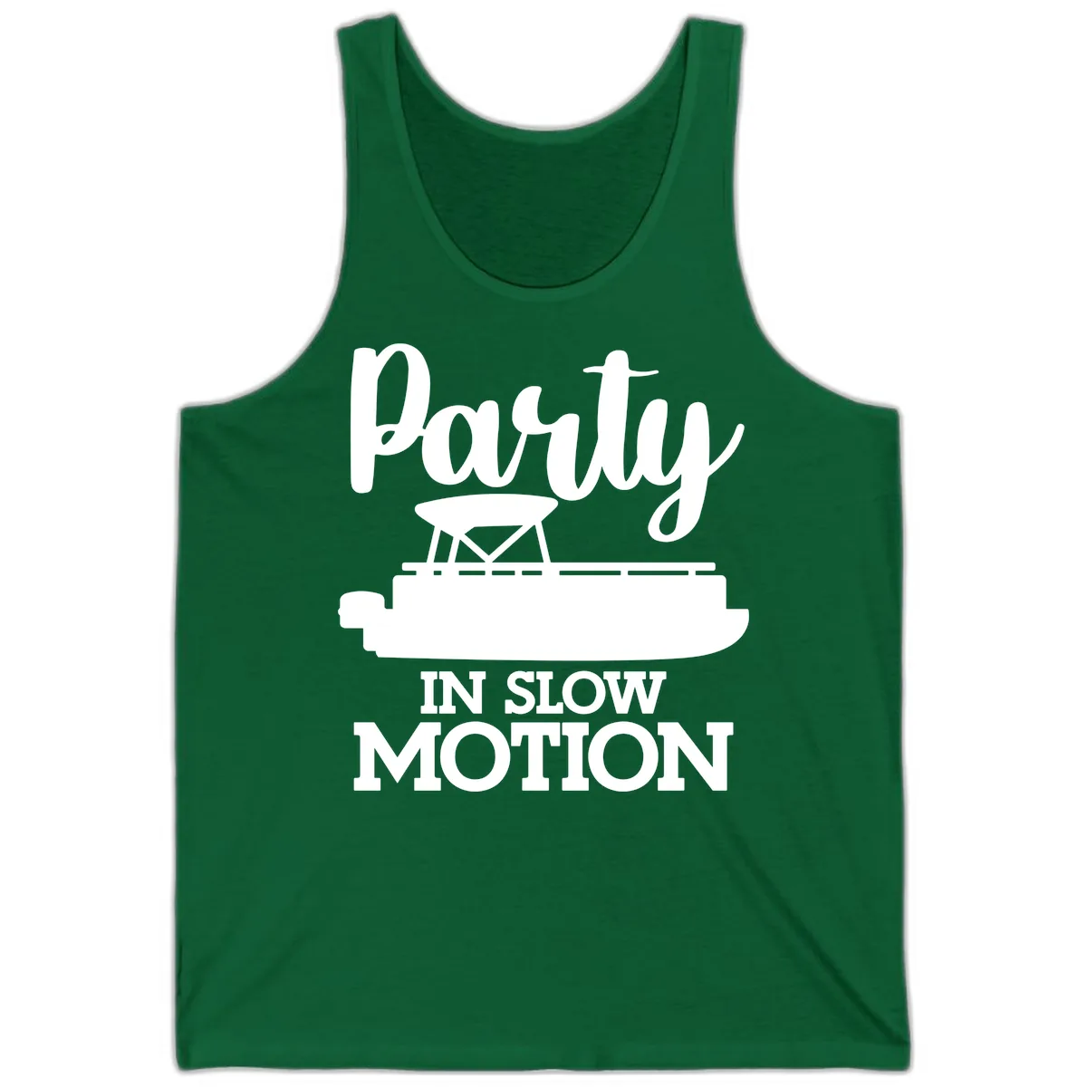 Party In Slow Motion Pontoon Life Tank in Kelly