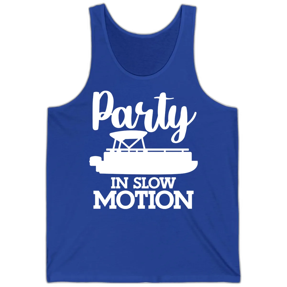 Party In Slow Motion Pontoon Life Tank in True Royal