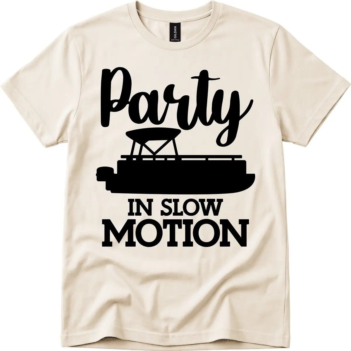 Party In Slow Motion Pontoon Life T-Shirt in Natural