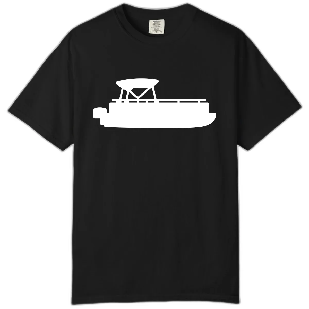 Pontoon Boat Silhouette Design Comfort Color in Black