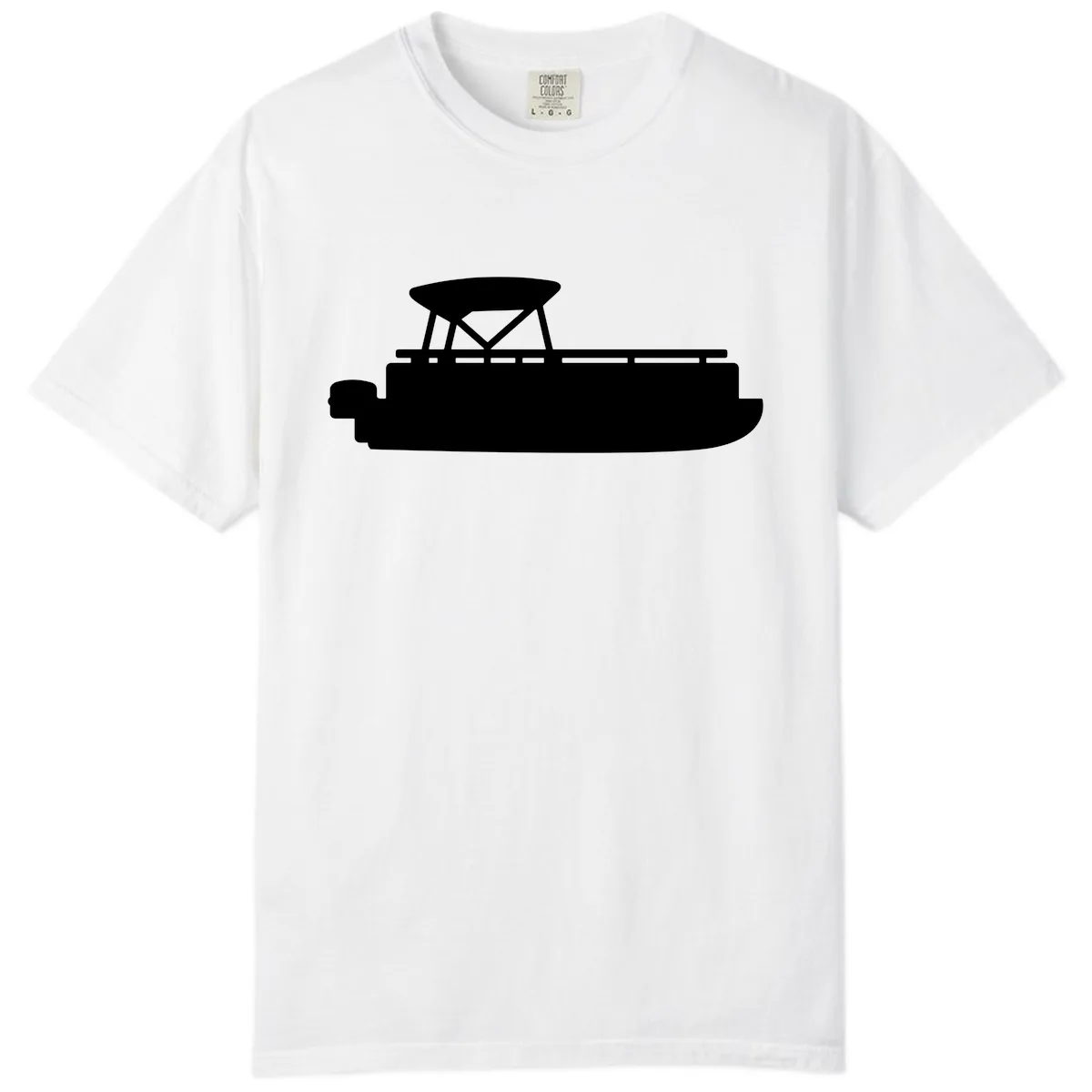 Pontoon Boat Silhouette Design Comfort Color in White