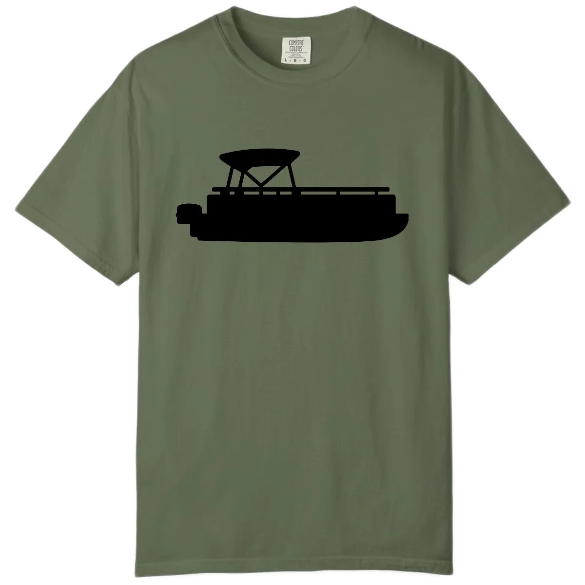 Pontoon Boat Silhouette Design Comfort Color in Sage