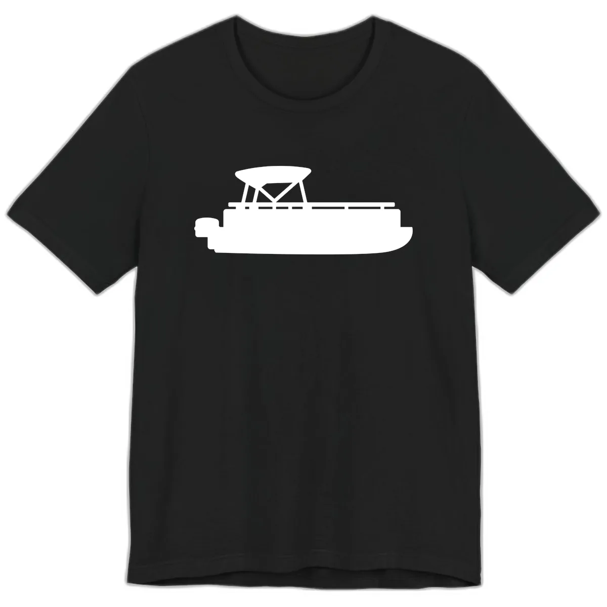 Pontoon Boat Silhouette Design Premium T-Shirt in Black