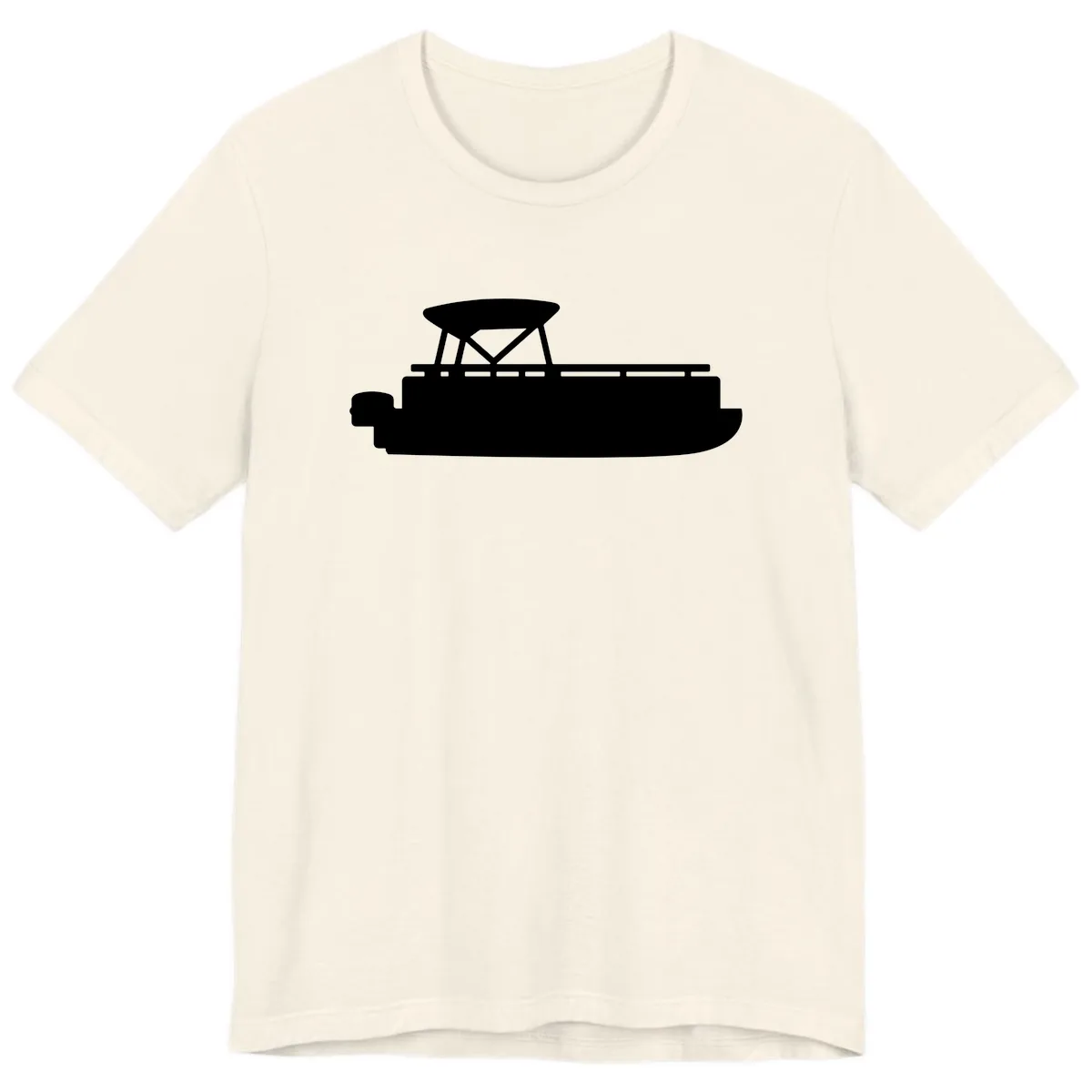 Pontoon Boat Silhouette Design Premium T-Shirt in Natural