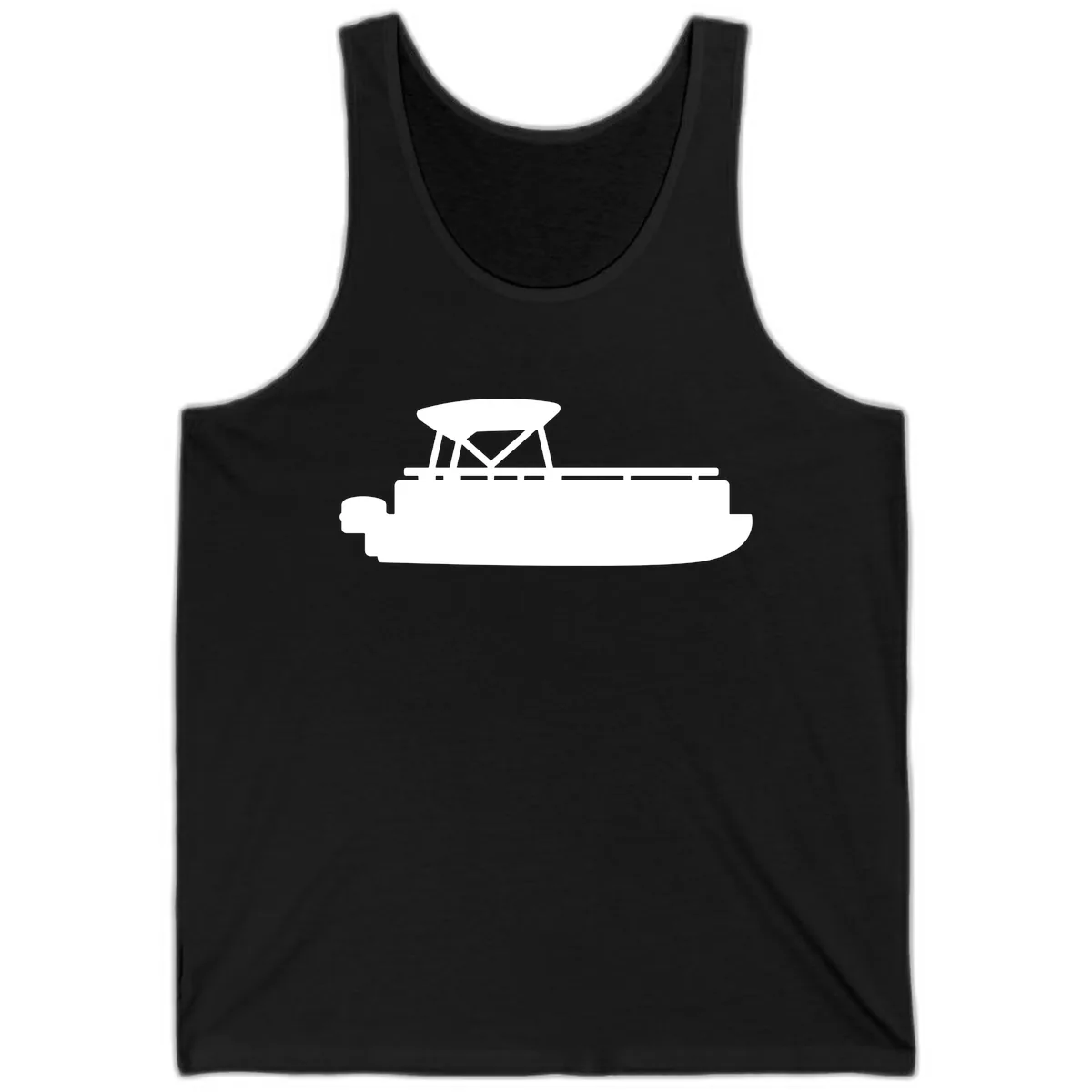Pontoon Boat Silhouette Design Tank in Black