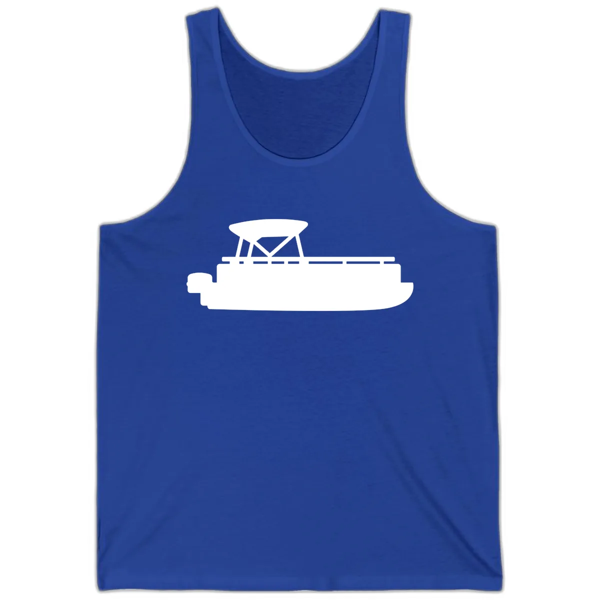 Pontoon Boat Silhouette Design Tank in True Royal