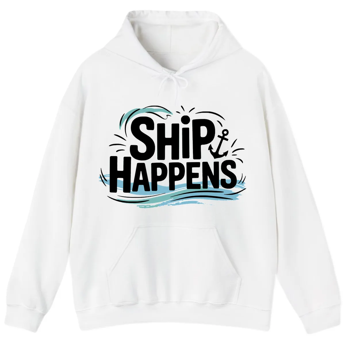 Ship Happens Nautical Humor Hoodie in White