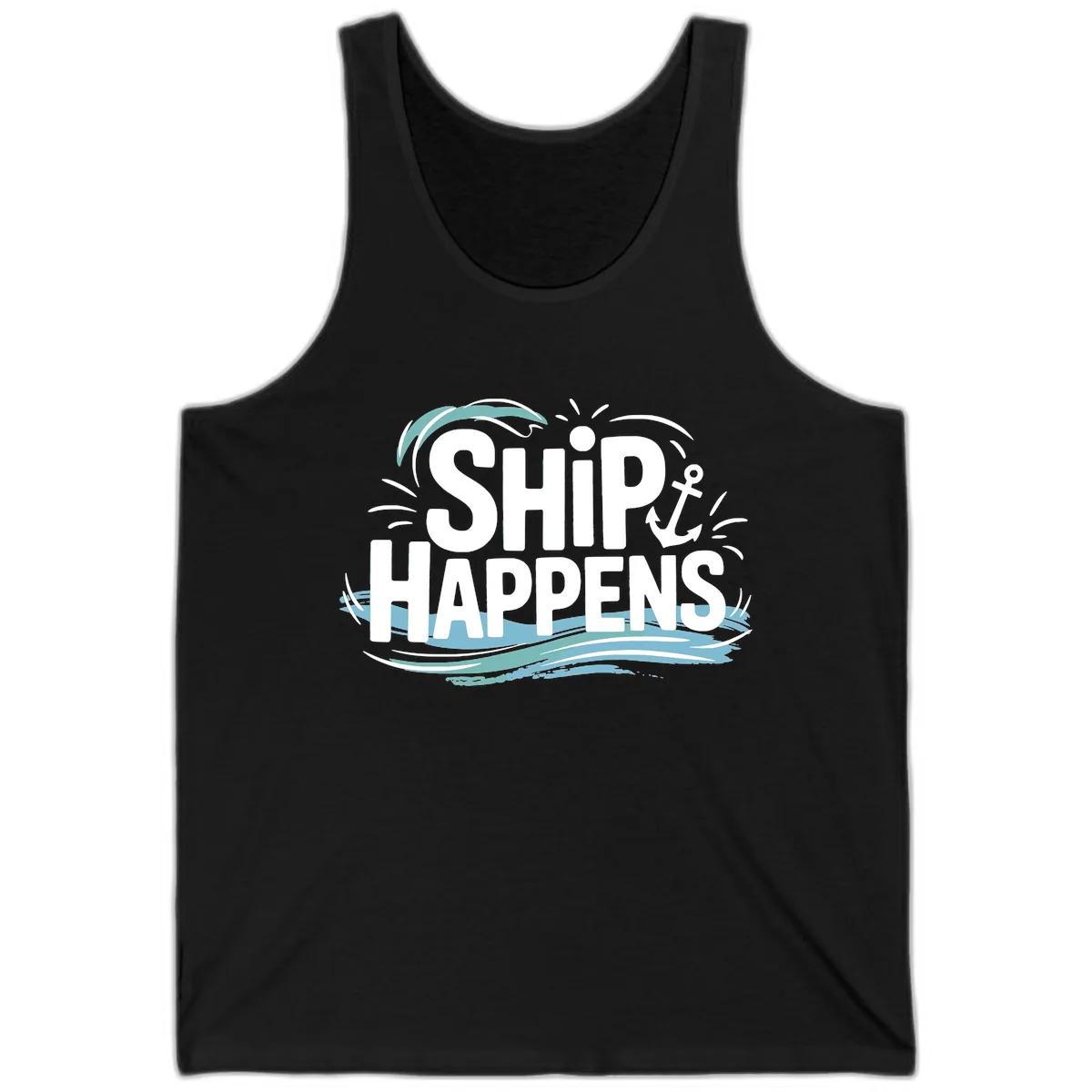 Ship Happens Nautical Humor Tank in Black