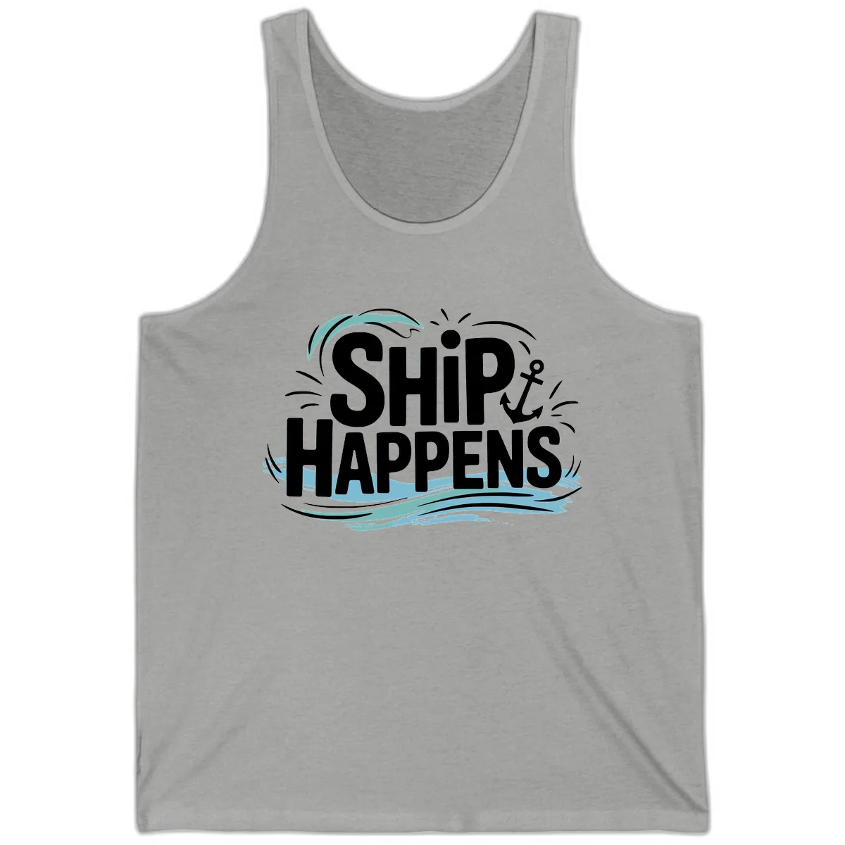 Ship Happens Nautical Humor Tank in Athletic Heather