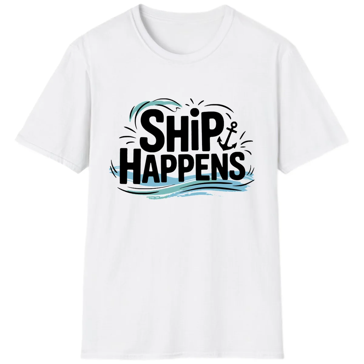 Ship Happens Nautical Humor T-Shirt in White