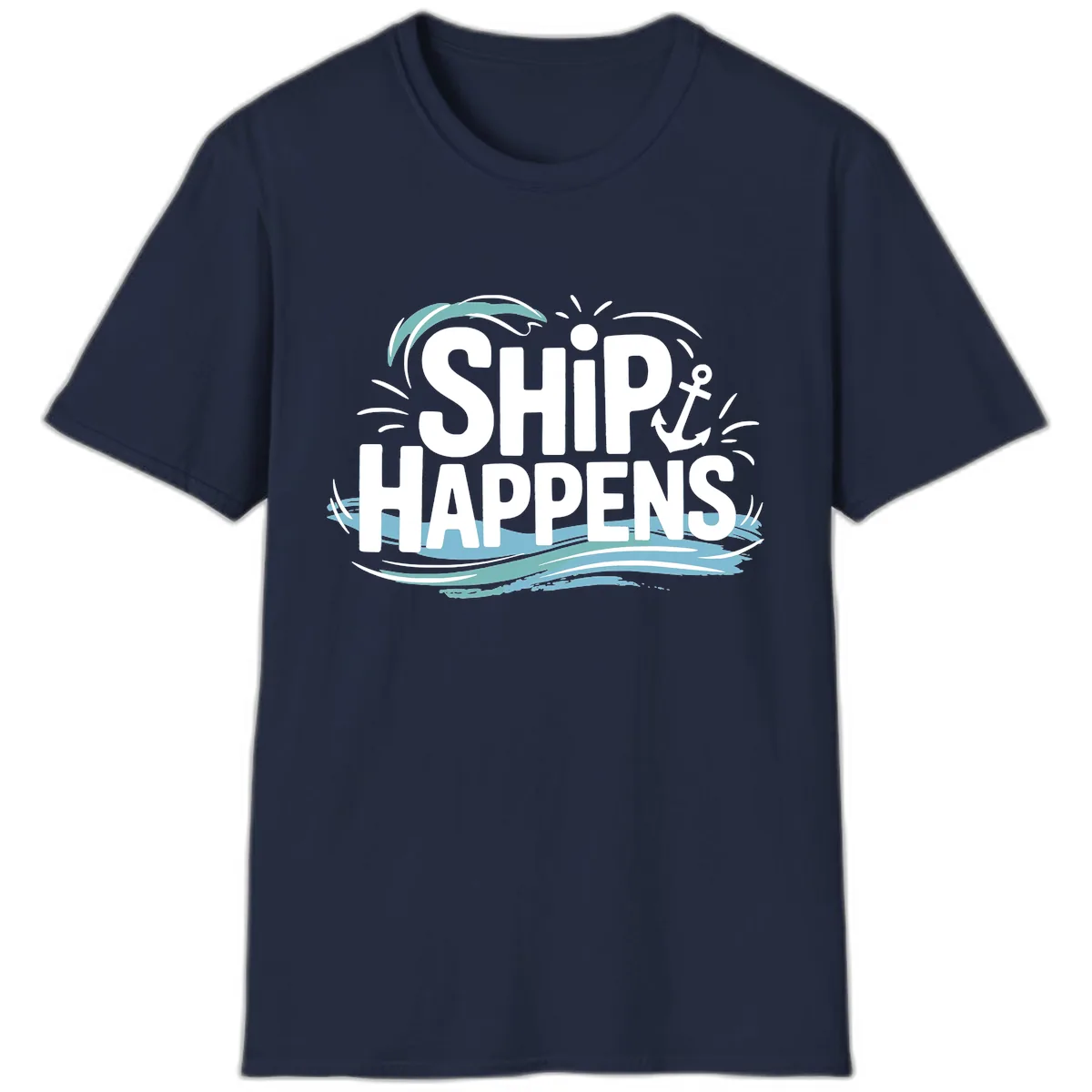 Ship Happens Nautical Humor T-Shirt in Navy