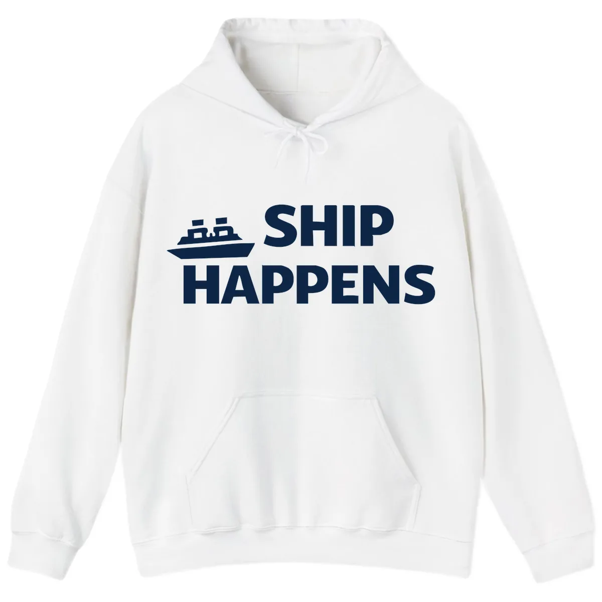 Ship Happens Nautical Humor Design Hoodie in White