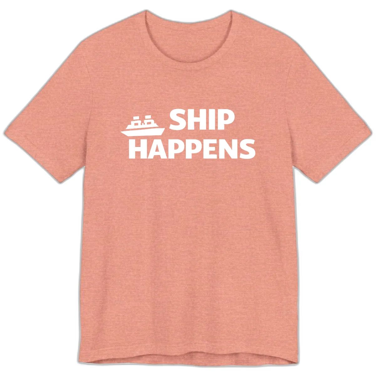 Ship Happens Nautical Humor Design Premium T-Shirt in Heather Sunset