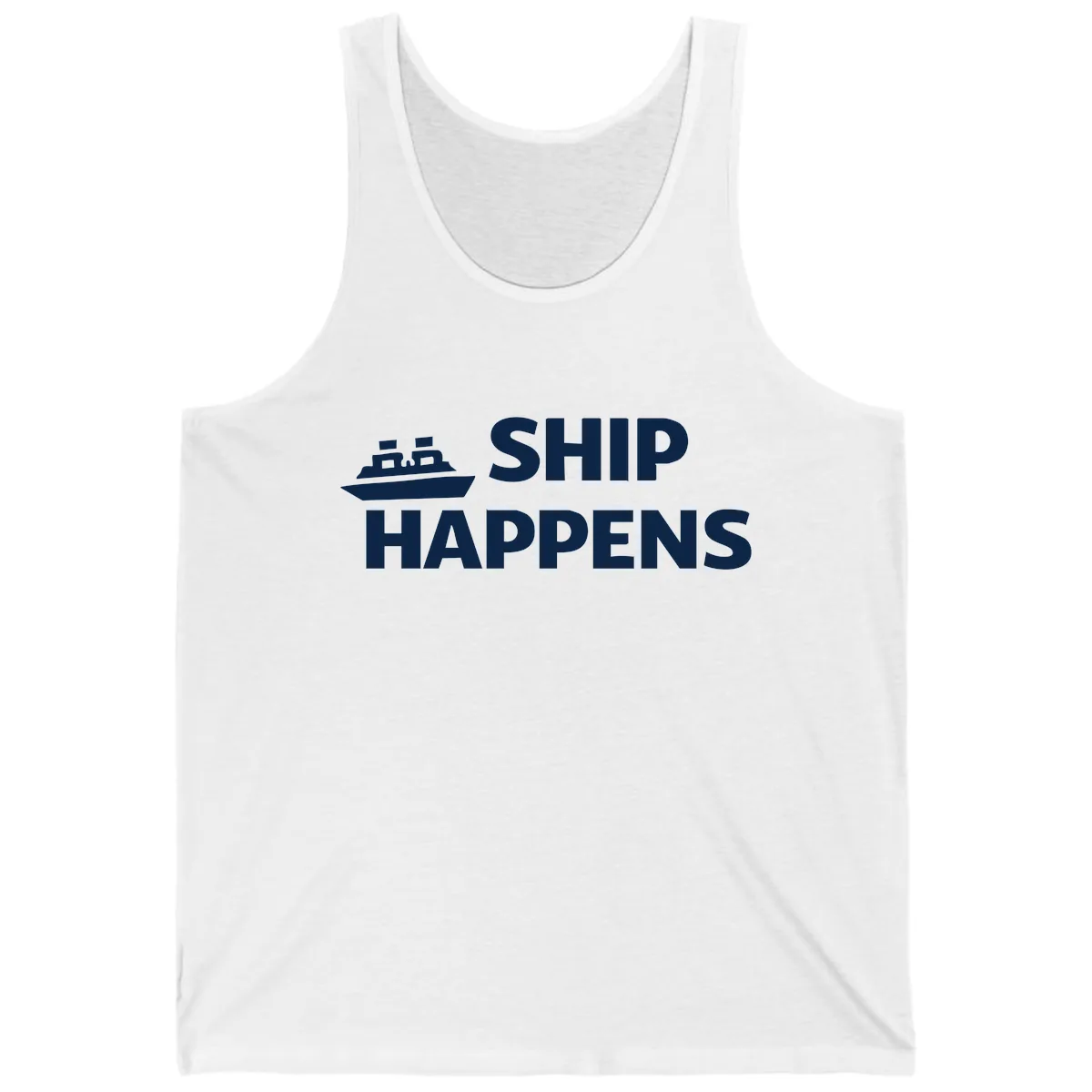 Ship Happens Nautical Humor Design Tank in White