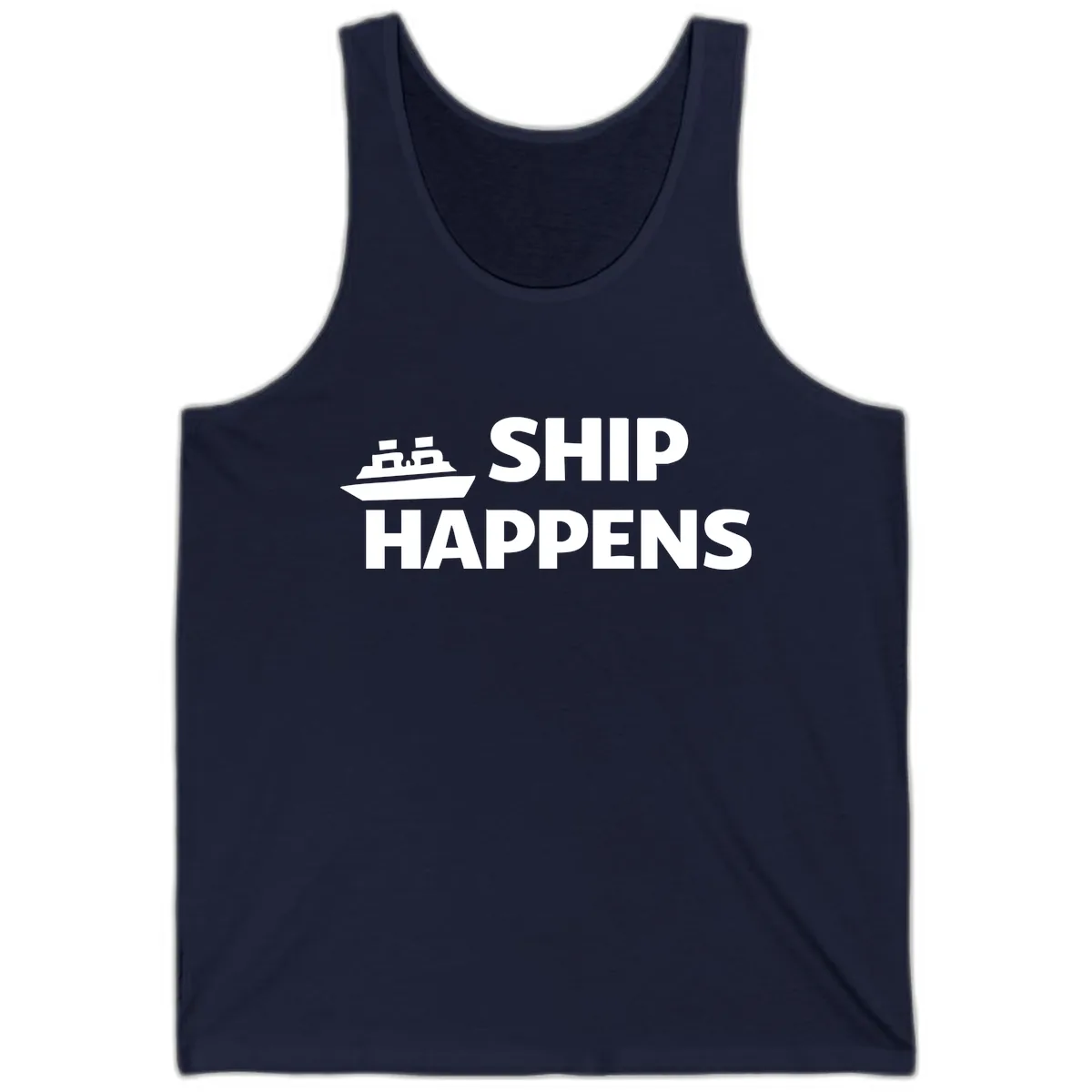 Ship Happens Nautical Humor Design Tank in Navy