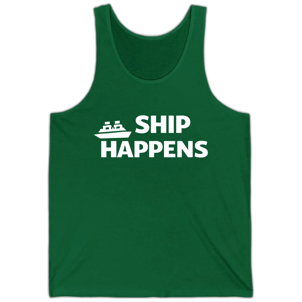 Ship Happens Nautical Humor Design Tank in Kelly