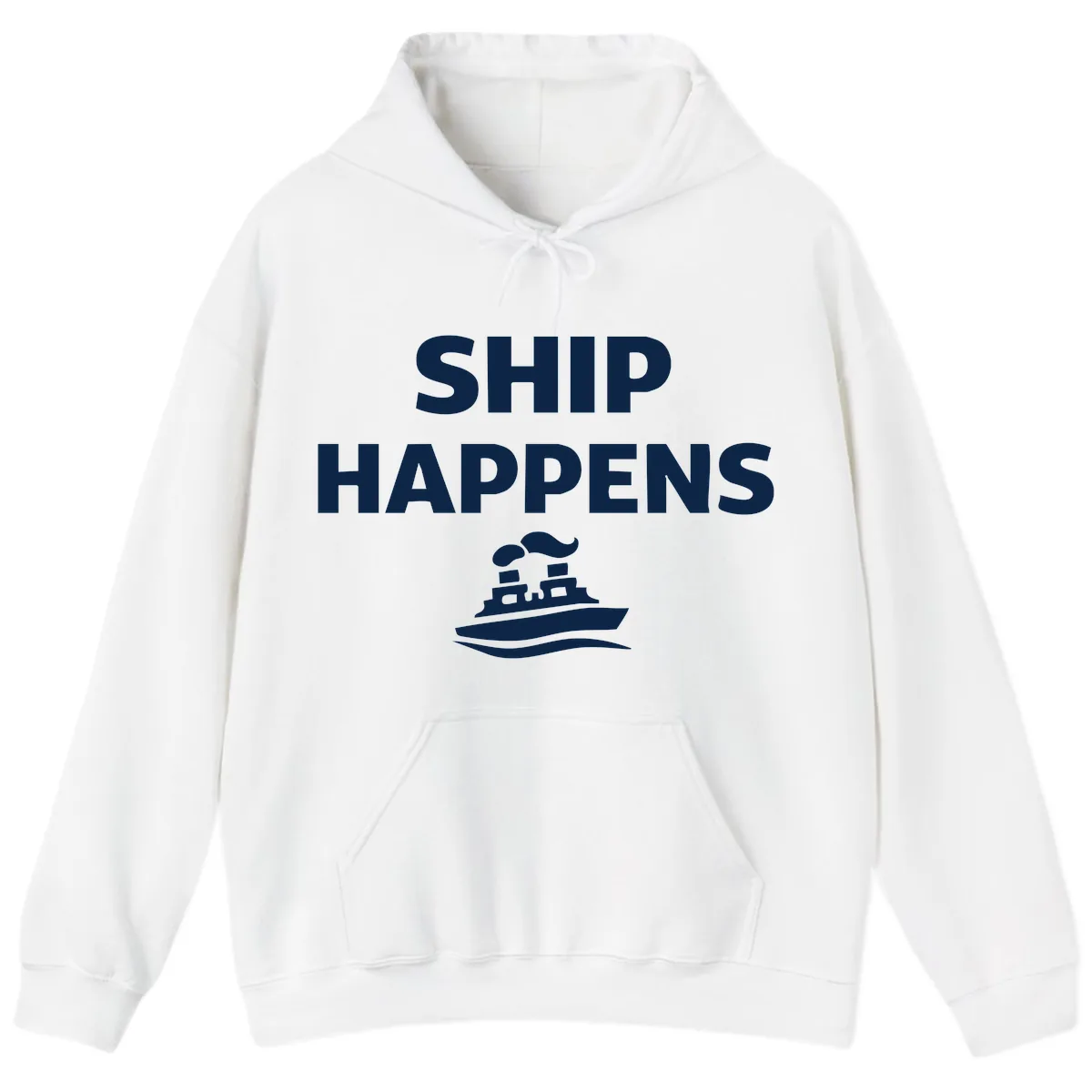 Ship Happens Boat Humor Hoodie in White