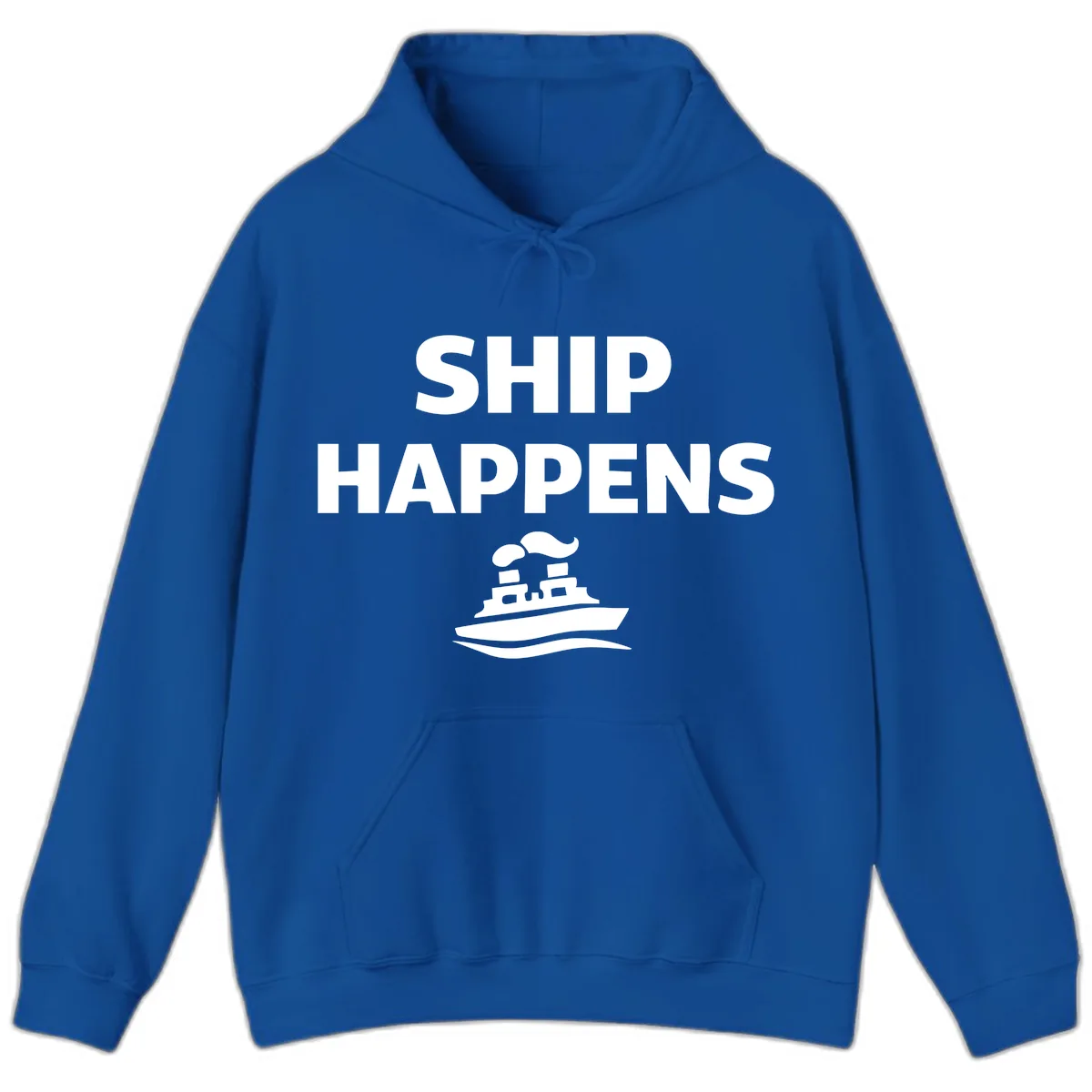 Ship Happens Boat Humor Hoodie in Royal