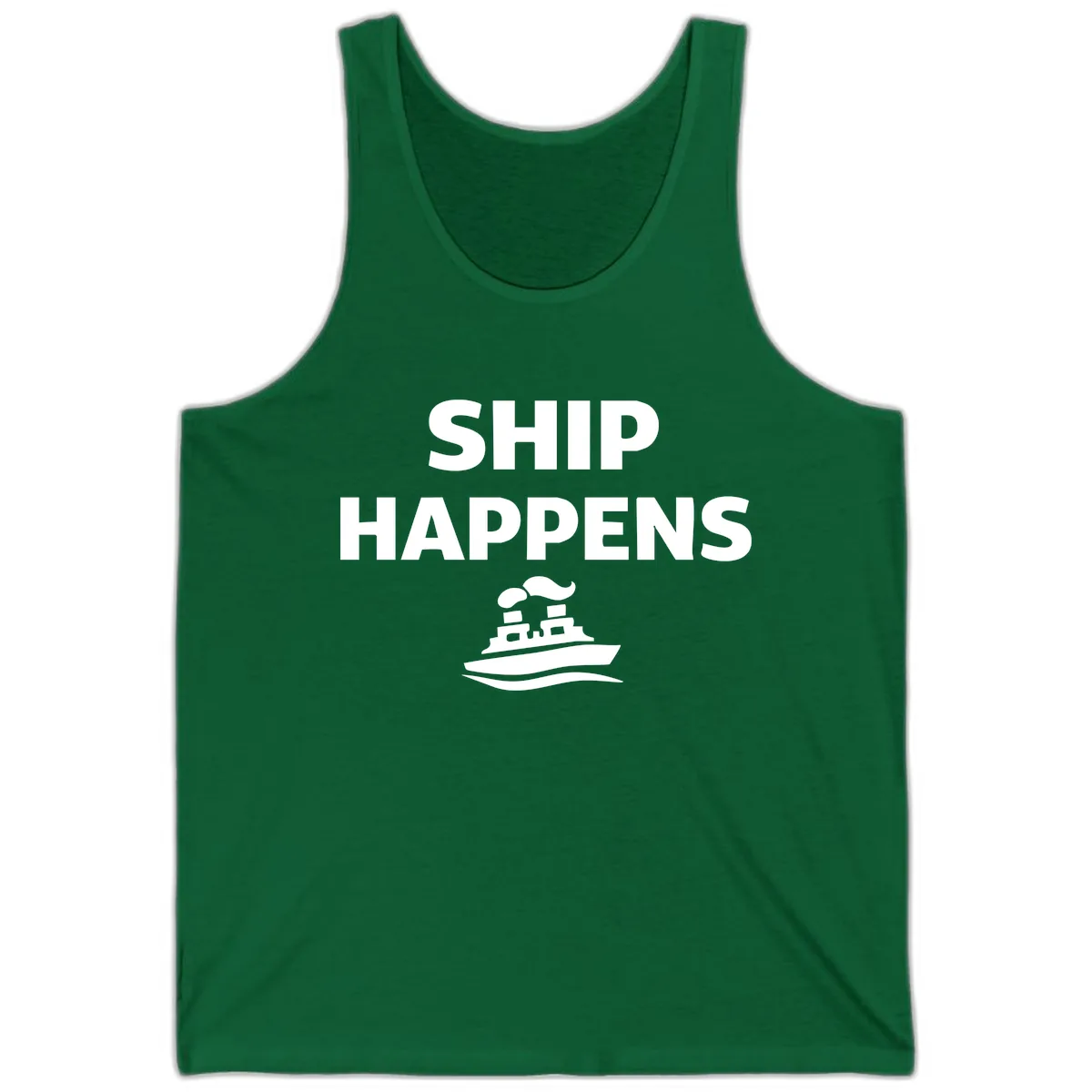 Ship Happens Boat Humor Tank in Kelly