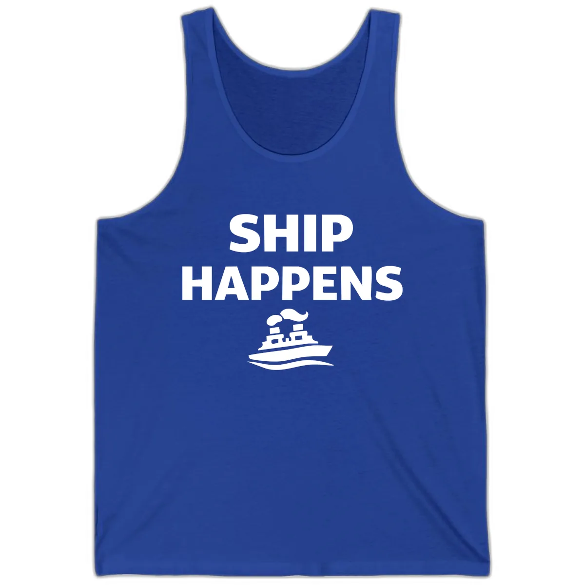 Ship Happens Boat Humor Tank in True Royal