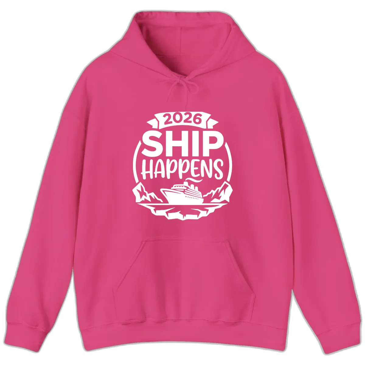 Ship Happens 2026 Hoodie in Heliconia