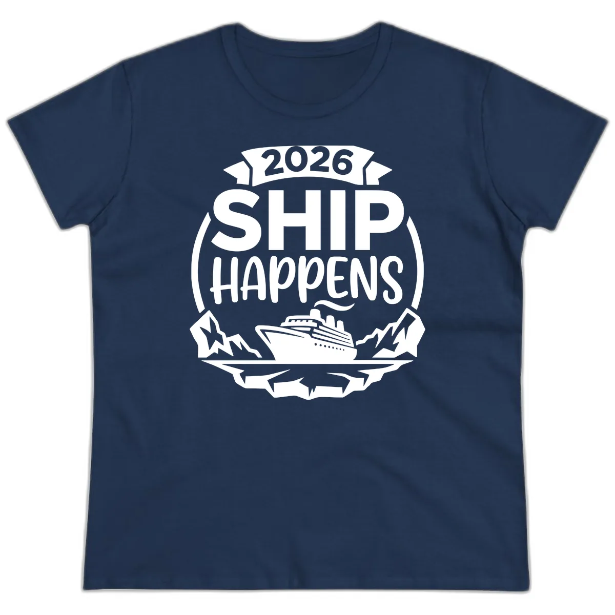 Ship Happens 2026 Ladies Tee in Navy