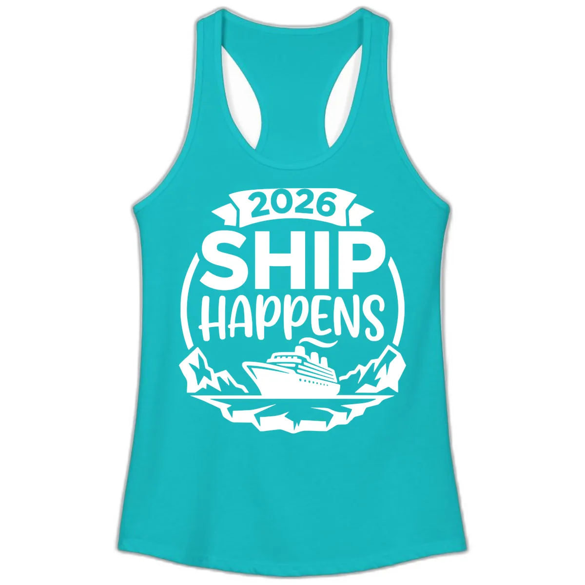 Ship Happens 2026 Ladies Tank in Tahiti Blue