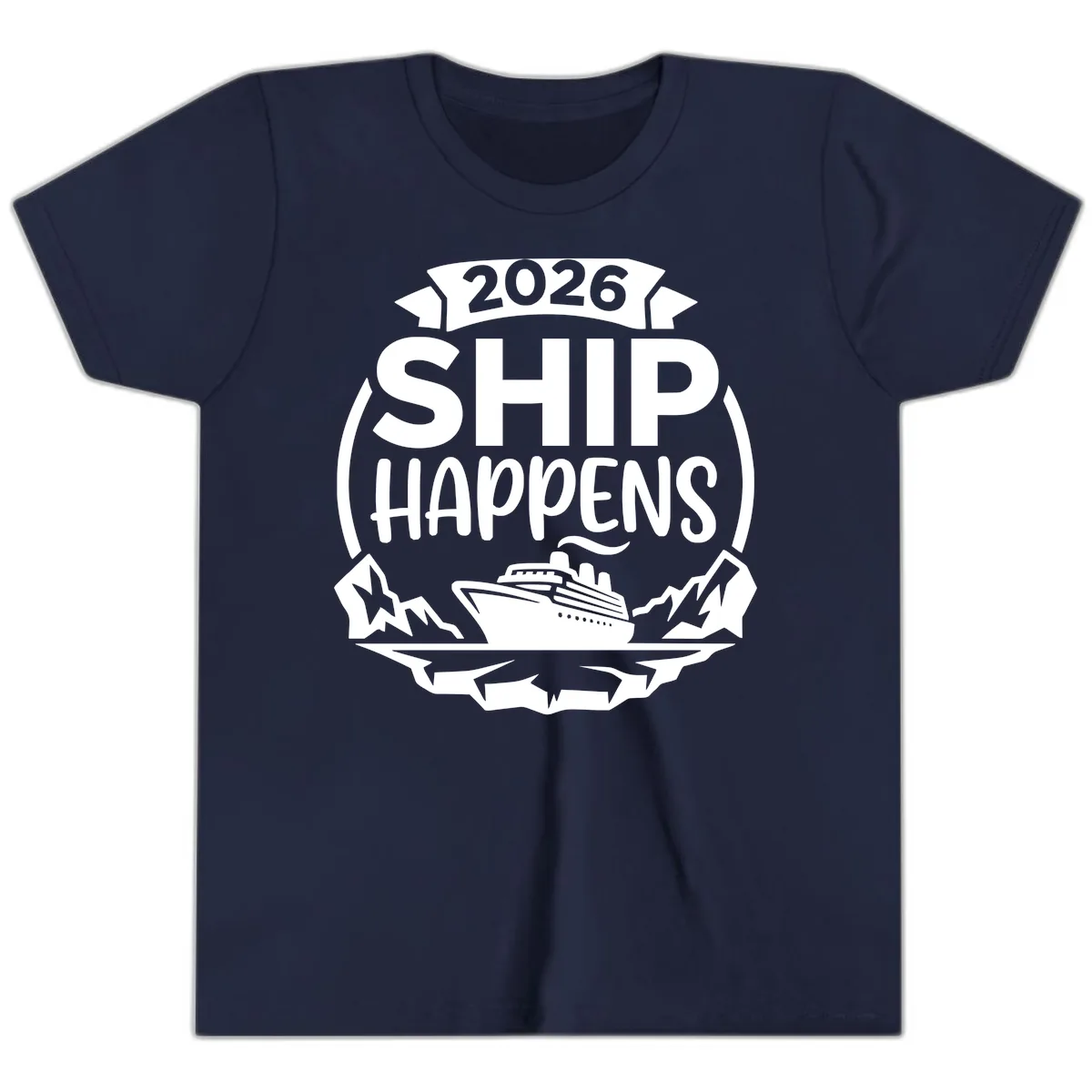Ship Happens 2026 Youth T-Shirt in Navy