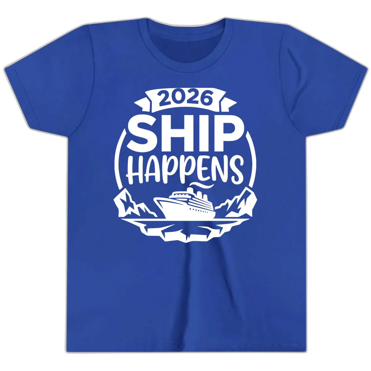 Ship Happens 2026 Youth T-Shirt in True Royal