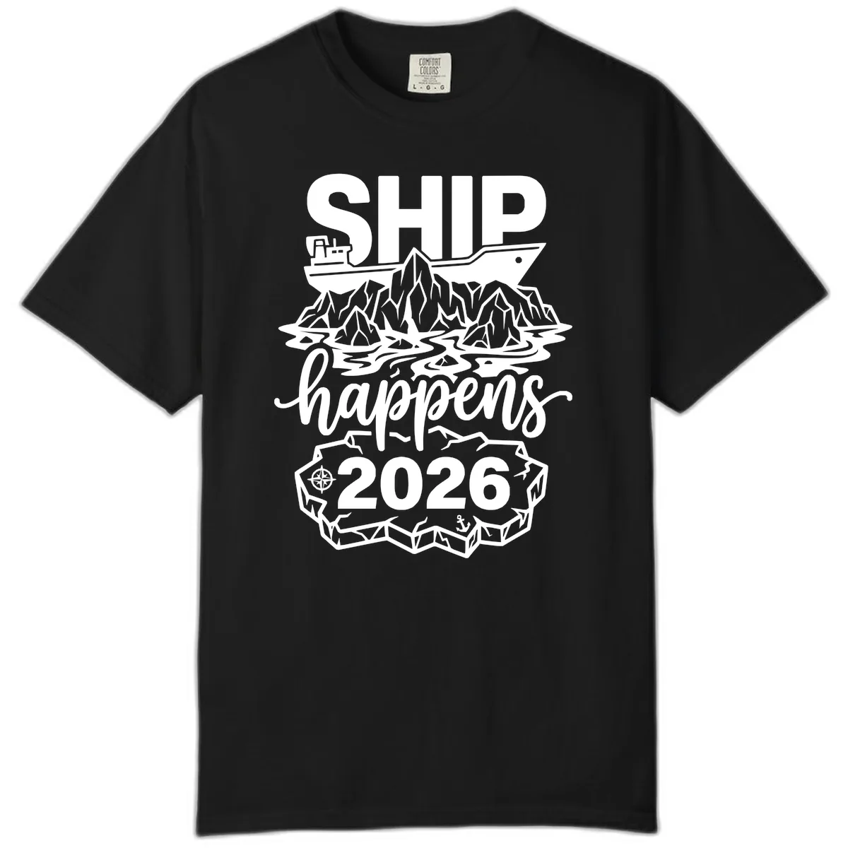 Ship Happens Glacier Humor Comfort Color in Black
