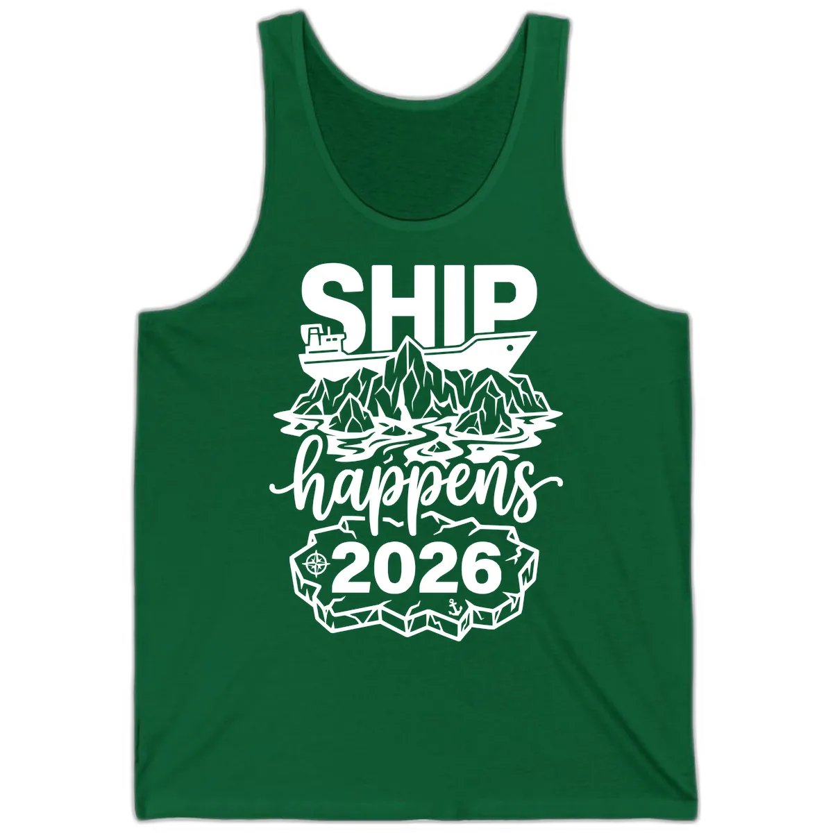 Ship Happens Glacier Humor Tank in Kelly