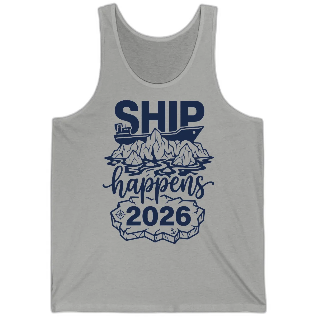 Ship Happens Glacier Humor Tank in Athletic Heather