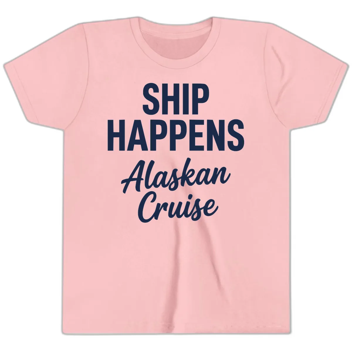 Ship Happens Alaskan Cruise Youth T-Shirt in Pink