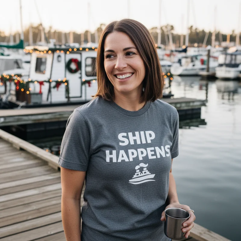 A Christmas Boat Story: Eleven Notes From Our Marina Group Chat - Ship Happens Shirt