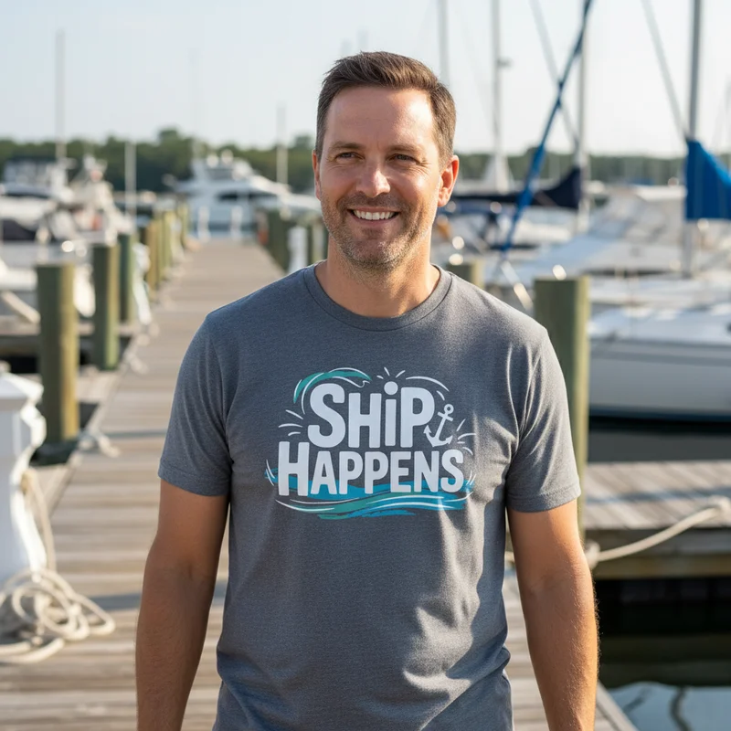 Slip Number Bragging Rights: Marina Geography Decoded - Ship Happens Shirt