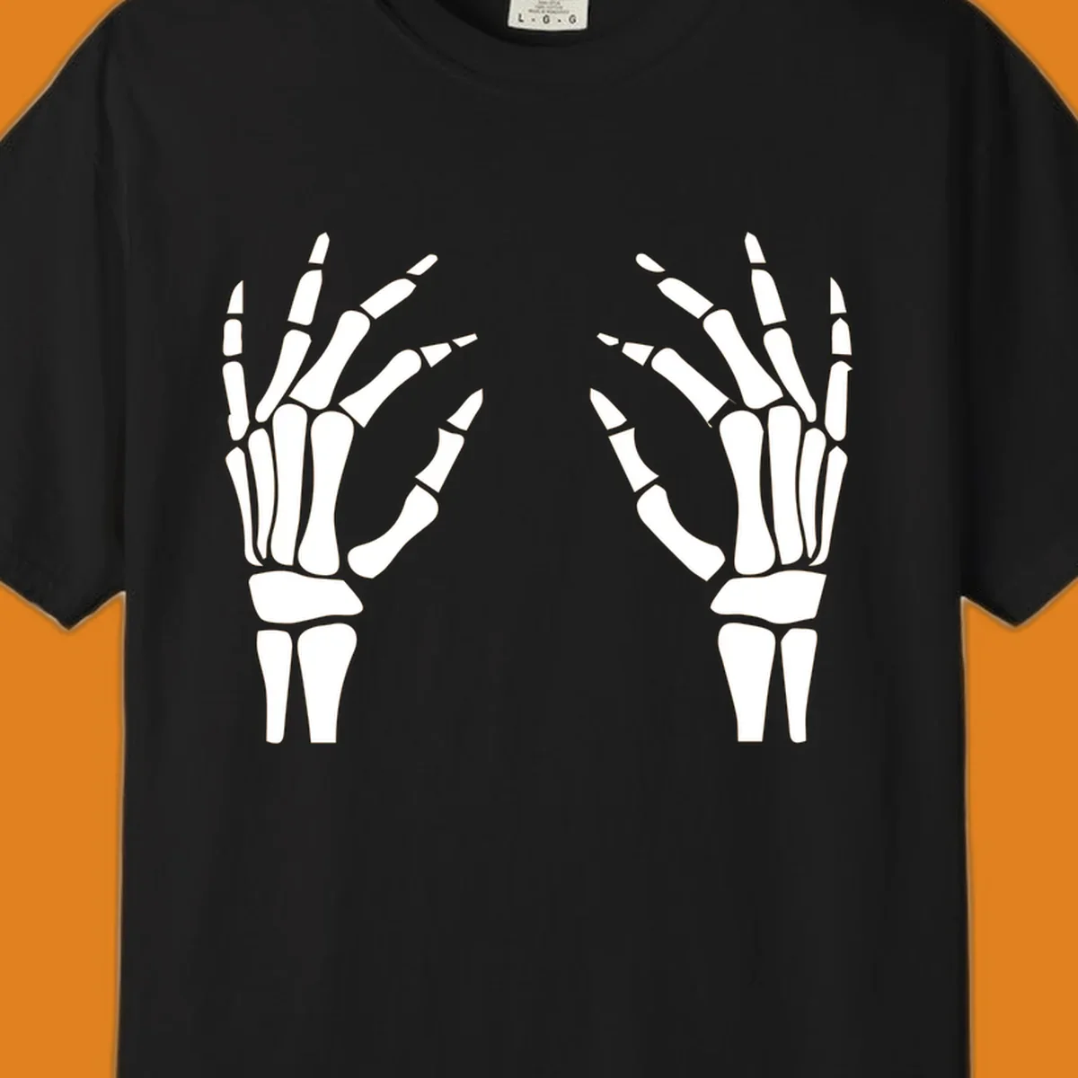 A pair of white skeletal hands reaching inwards on a dark background, illustrating the pair-skeletal-hands concept.
