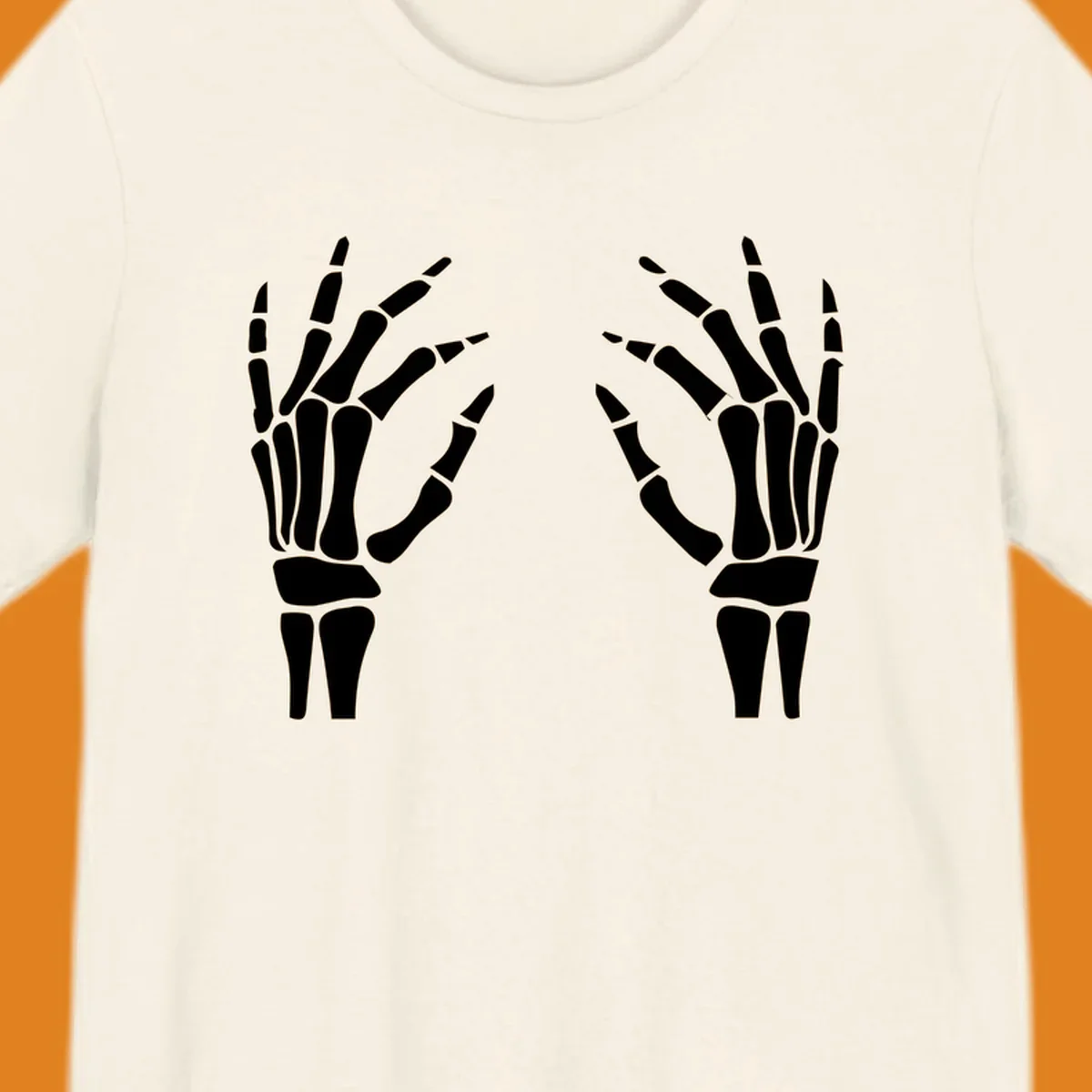 A pair of white skeletal hands reaching inwards on a dark background, illustrating the pair-skeletal-hands concept.