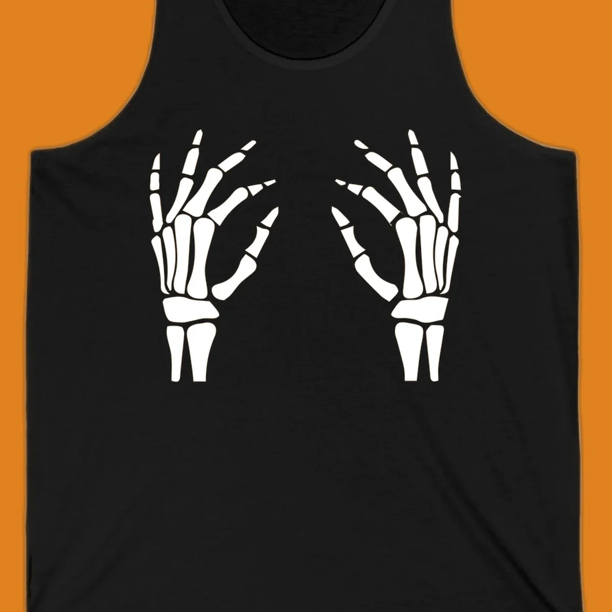 A pair of white skeletal hands reaching inwards on a dark background, illustrating the pair-skeletal-hands concept.