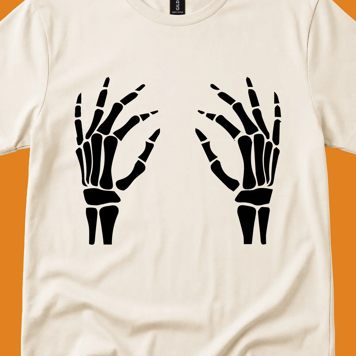 A pair of white skeletal hands reaching inwards on a dark background, illustrating the pair-skeletal-hands concept.