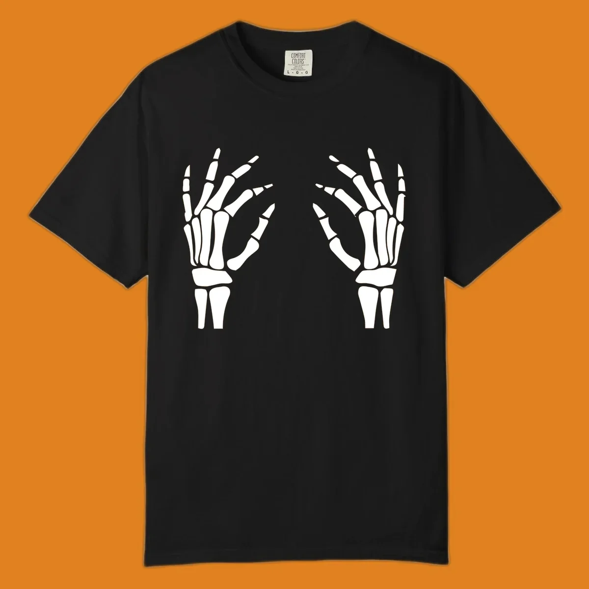 A pair of white skeletal hands reaching inwards on a dark background, illustrating the pair-skeletal-hands concept.