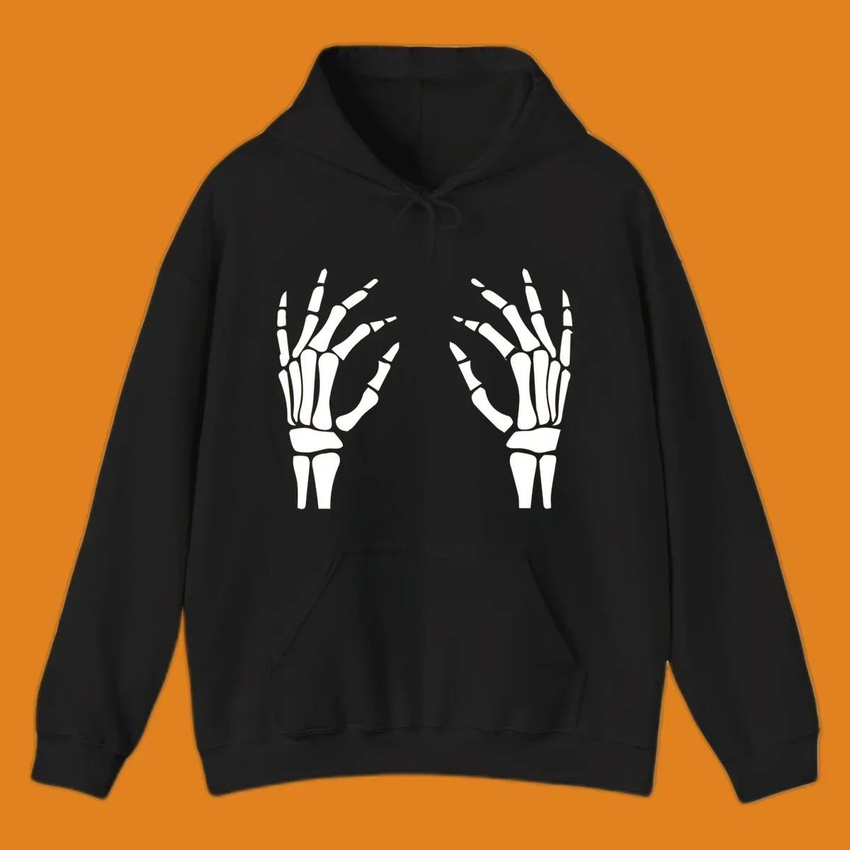 A pair of white skeletal hands reaching inwards on a dark background, illustrating the pair-skeletal-hands concept.