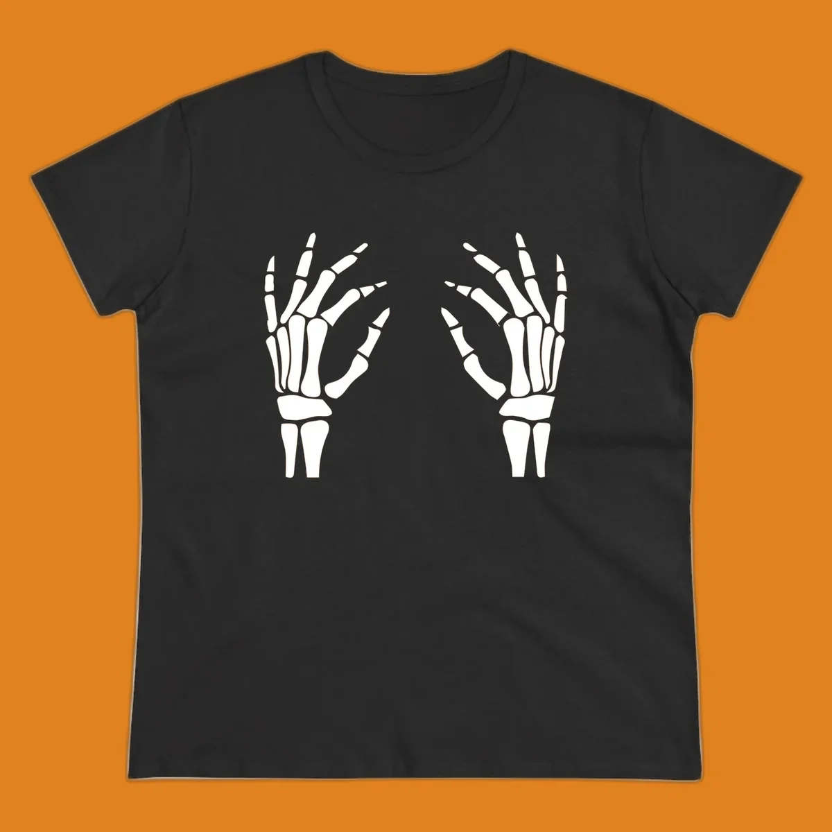 A pair of white skeletal hands reaching inwards on a dark background, illustrating the pair-skeletal-hands concept.