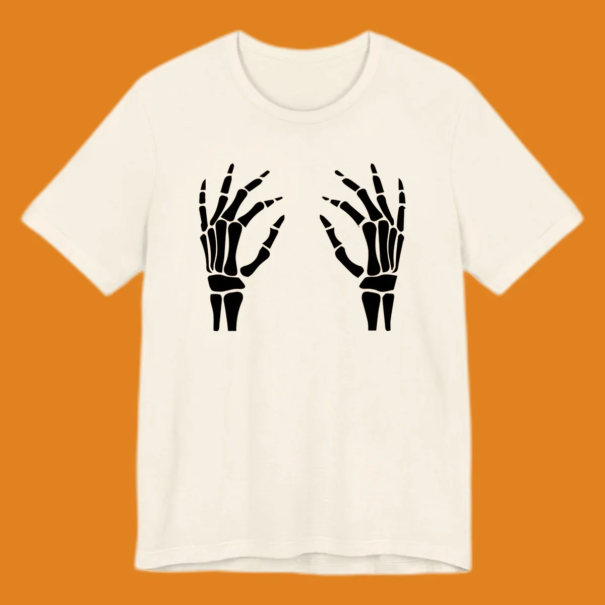 A pair of white skeletal hands reaching inwards on a dark background, illustrating the pair-skeletal-hands concept.