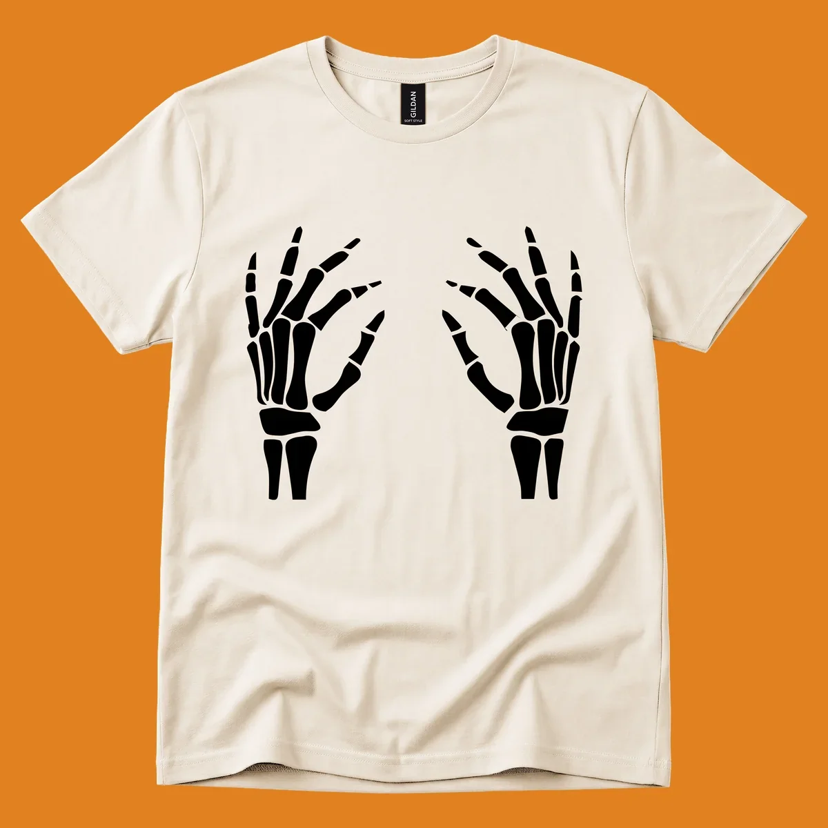 A pair of white skeletal hands reaching inwards on a dark background, illustrating the pair-skeletal-hands concept.