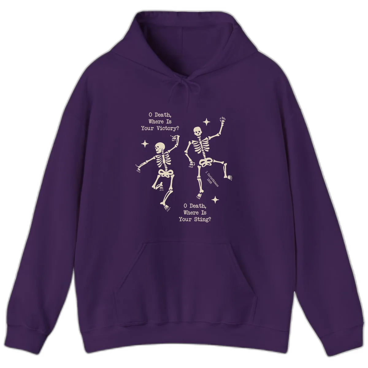 O Death Where Is Your Victory And Sting Hoodie in Purple