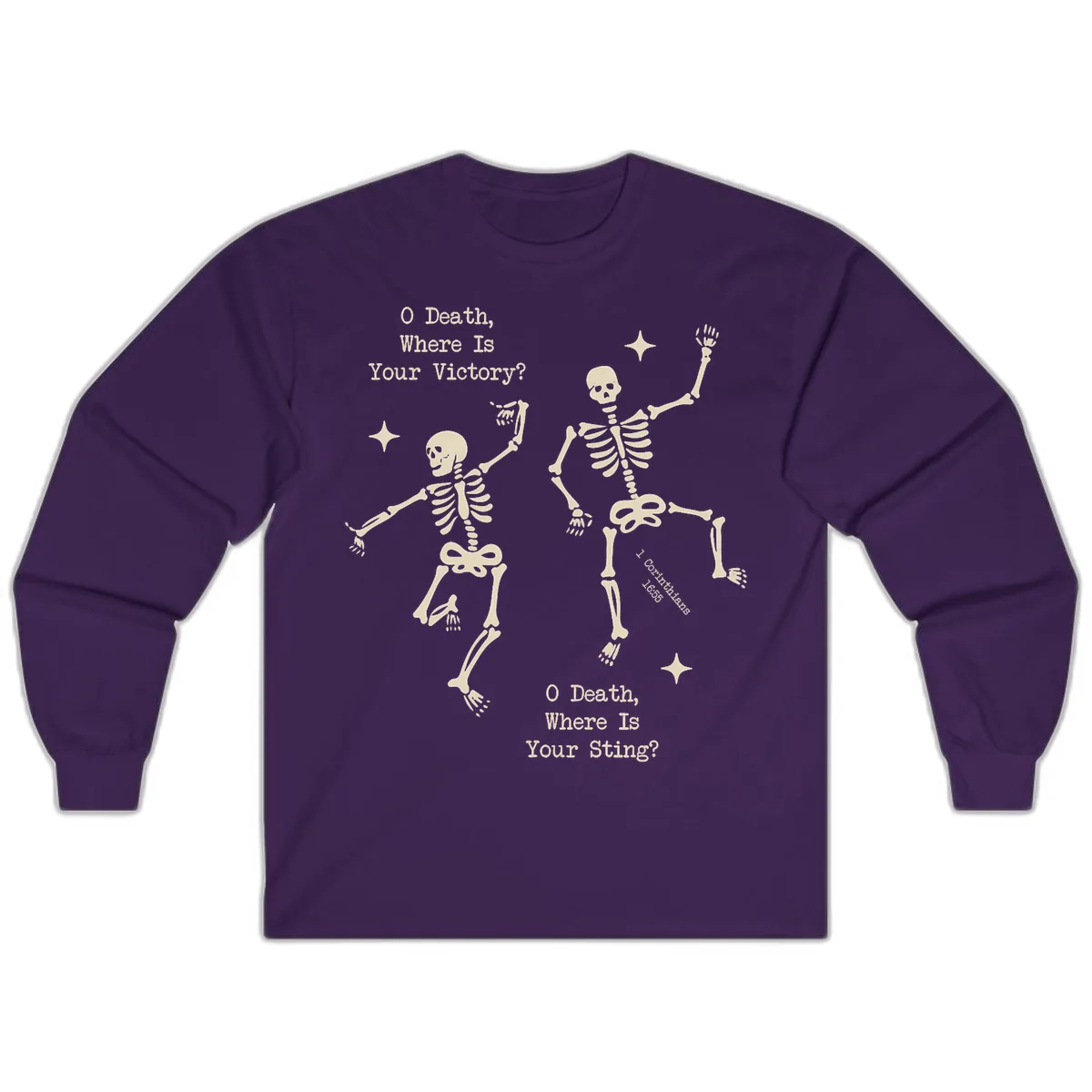 O Death Where Is Your Victory And Sting Long Sleeve in Purple