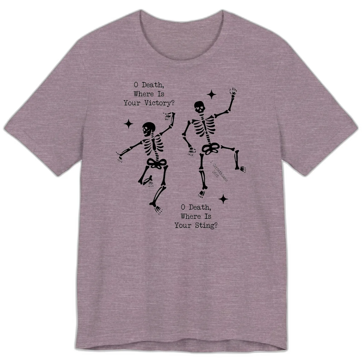 O Death Where Is Your Victory And Sting Premium T-Shirt in Heather Purple